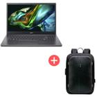 Notebook Acer Aspire 5, Intel Core i512450H, 12ª Geração, 8GB, 256GB SSD, 15.6" LED FHD Preto + Mochila para Notebook 15.6" Goldentec Anti-Furto