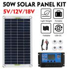 Nova atualização 4 em 1 50W Kit de painel solar 12V / 5V USB Jack com