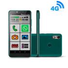 Novo Celular do Idoso 4G verde com Internet e WhatsApp letras e nÃºmeros grandes 64GB