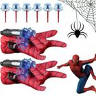 Novo kit Luva Lança Teia Homem Aranha Brinquedo Herói Spider Man 2 Unid.