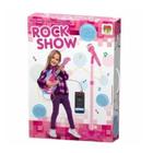 Novo Microfone Com Pedestal E Guitarra Infantil Rock Show