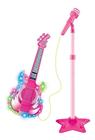 Novo Microfone Com Pedestal E Guitarra Infantil Rock Show