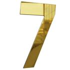 Número 130mm Garbo Font - Ouro Espelhado - Metalmidia