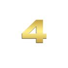 Número 4 (quatro) Potência Para Scania NTG Inox Dourado