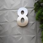 Número 8 residencial em aço inox 20cm Casa Portão 3d- Estoque disponível