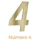 Numero adesivo 4 Ouro escovado 130 mm - Aluminio Leve - Metalmidia