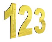 Número dourado para identificação interna e externa imóveis salas portas