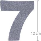 Numero EVA glitter 12cm Prata 7