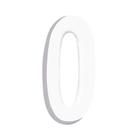 Número Residencial 3D "0" Plástico ABS Branco Metalcromo