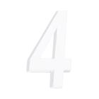 Número Residencial 3D "4" Plástico ABS Branco Metalcromo