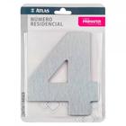 Numero Residencial Atlas Escovado 6Cm Nº 4