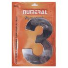 Número Residencial em Alumínio Espelhado N. 3 - 125mm Numeral