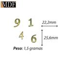 Números para Artesanato Apliques 2,22 X 2,56cm Zamac Dourado