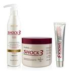Nutrahair kit shock3 óleo de argan shampoo + máscara + finalizador