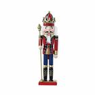 O-Toys Quebra-nozes de madeira Enfeites de Natal Decoração Figuras Brinquedos Marionetes Home Decor (12 polegadas, cetro)