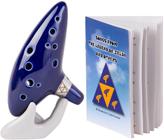 Ocarina 12 furos alto C + livro músicas + suporte + bolsa protetora - Canções Lenda de Zelda