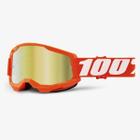 Óculos 100% Strata 2 Espelhado Goggle Orange Mirror Gold Lens