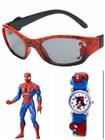 Oculos , boneco ,relogio analogico do homem aranha , kit para seu filho se divertir