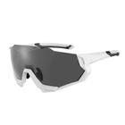 Óculos Branco/Preto com 5 Lentes UV400 Ciclismo Clip para Grau SP176