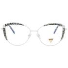 Óculos de grau gatinho la roma rhar-f011 05 branco