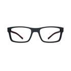 Óculos de Grau - HB - Masculino - 93131 - Acetato - Retangular - Grafite e Vermelho