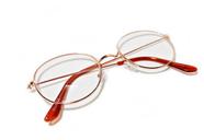Óculos De Leitura Redondo Retro Aro Metal Com Grau Perto Descanso