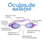 Óculos de Natação com Estojo Plástico e Tampão de Ouvidos - Rosa/Roxo Sortidos