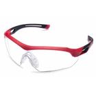 Óculos De Segurança Vermelho Florence Incolor Antirisco Antiembaçante Proteção Uv Ca 40904 Steelflex