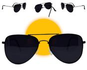 óculos de sol aviador preto feminino e masculino unissex proteção uva uvb 400