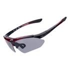 Oculos de sol ciclismo polarizado com 5 lentes 10001 - Preto/Vermelho Rockbros