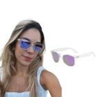 Óculos de Sol Clássico Transparente Veneza Espelhado Lilás Leve Casual Esporte Polarizado UV400