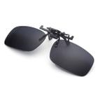 Oculos De Sol Clip On P/ Oculos De Grau Piscina Praia Pescar Lente Preto