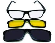 Óculos De Sol Clipon Quadrado 3 X 1 Polarizado + Night Drive