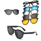 Óculos De Sol Com Clip-On Magnético C/6 Lentes Polarizado