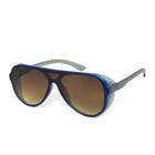 Óculos de Sol Escuro Masculino Steampunck Redondo Furos Laterais Proteção UV400 Acompanha Case