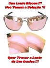 Oculos de sol espelhada polarizada rosa claro bloco para reposição de lentes