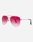 Óculos De Sol Feminino Aviador Armação Metal Lente Proteção Uv400 Vermelho Degradê