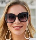 Óculos De Sol Feminino Olho De Gato Moda New York Degrade Proteção 400UV