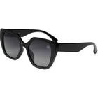Óculos De Sol Feminino Preto Polarizado Quadrado Grande + Case C1