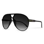 Óculos de sol GUVIVI Retro Aviator Oversized 70s Vintage Black