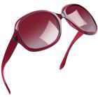 Óculos de sol Joopin Transparent Rose Red Oversized para mulheres