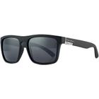 Óculos de Sol Masculino Com Proteção UV400 Polarizado Visão Nítida Confortável Preto Fosco Formato Quadrado Casual Esporte Village Heaven 1034