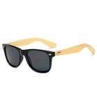 Óculos De Sol Masculino Polarizado Bambu Envernizado Uv400