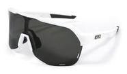 Óculos de Sol para Corrida e Bike Hupi Huez Branco/preto - Lente Preto