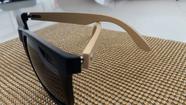 Óculos De Sol polarizado Modelo Ajustável masculino cor preto com aste de bambu