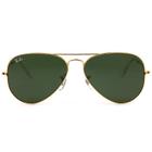 Óculos De Sol Ray Ban Aviador Large Rb3026 Dourado Lentes Verdes G15 Tam62 - DOURADO - 62