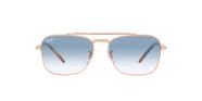 Óculos de Sol Ray-Ban New Caravan RB3636 92023F Ouro Rosê Lente Azul Degradê Tam 58