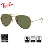Óculos de Sol Ray-Ban Original Aviator Classic Ouro Polido Verde Clássico G-15 Polarizado - RB3025L 001/58 58-14
