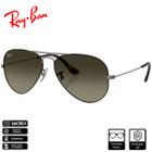 Óculos de Sol Ray-Ban Original Aviator Large Metal Chumbo Polido Preto Degradê Marrom Vintage - RB3025 92700A 58-14