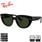 Óculos de Sol Ray-Ban Original Doreen Preto Polido Verde Clássico G-15 - RB2286 901/31 52-20